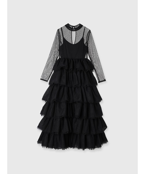 eimy istoire ビスチェデザインシアーチュールドレス ビスチェデザインシアーチュールドレス(F LIGHT GREY): ONEPIECE