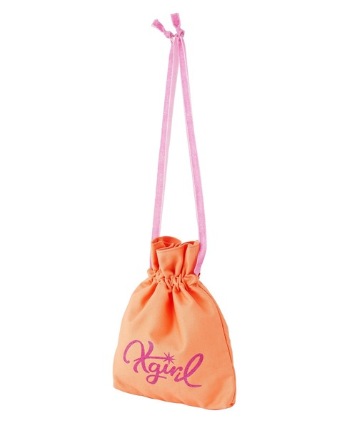 X-girl(エックスガール)の「SIGN LOGO POUCH(ポーチ・レディース・オレンジ/ブラック・ONE SIZE)」の2枚目の写真