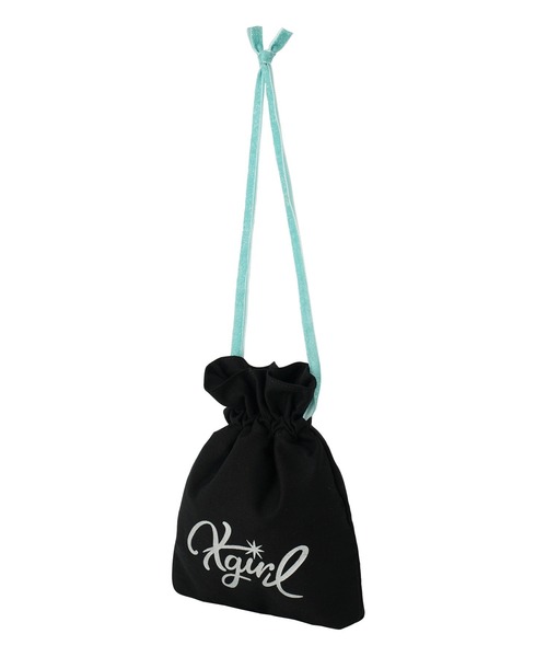 X-girl(エックスガール)の「SIGN LOGO POUCH(ポーチ・レディース・オレンジ/ブラック・ONE SIZE)」の1枚目の写真