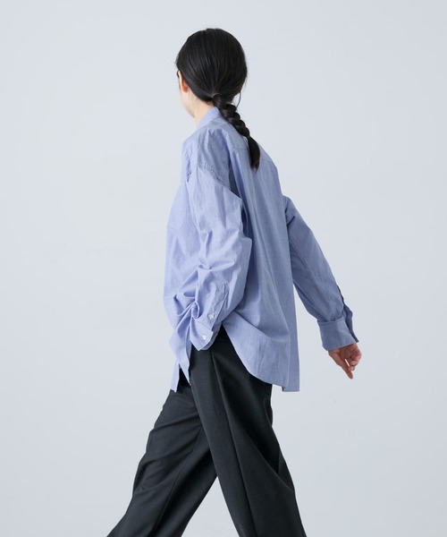 “かぐれ”コットンレギュラーシャツ・ブルー・未使用品 かぐれ（カグレ）の「コットンレギュラーシャツ（シャツ/ブラウス