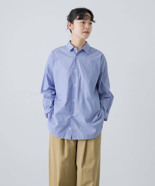 “かぐれ”コットンレギュラーシャツ・ブルー・未使用品 かぐれ（カグレ）の「コットンレギュラーシャツ（シャツ/ブラウス