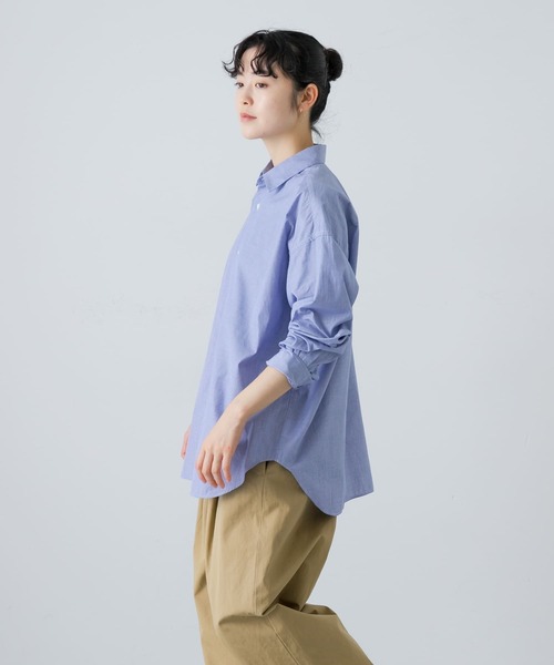 “かぐれ”コットンレギュラーシャツ・ブルー・未使用品 かぐれ（カグレ）の「コットンレギュラーシャツ（シャツ/ブラウス