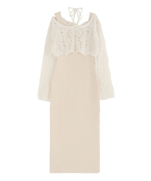 EATME（イートミー）の「レイヤードニットワンピース（ワンピース・レディース・ブラック/アイボリー/ピンク/グレー・FREE）」の11枚目の写真