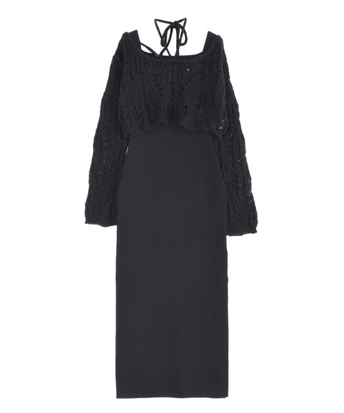 EATME（イートミー）の「レイヤードニットワンピース（ワンピース・レディース・ブラック/アイボリー/ピンク/グレー・FREE）」の13枚目の写真