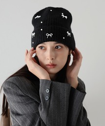 BLUEEAST | パールリボンニット帽(ニットキャップ/ビーニー)