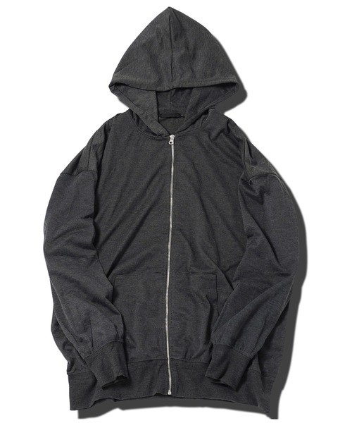 jiggys shop(ジギーズショップ)の「ミニ裏毛綿タッチ無地ジップアップパーカー フーディー(パーカー・メンズ・ブラック/オートミール/杢グレー/グレー系その他・MEDIUM/LARGE/X-LARGE)」の14枚目の写真