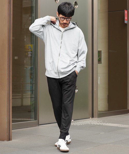 jiggys shop(ジギーズショップ)の「ミニ裏毛綿タッチ無地ジップアップパーカー フーディー(パーカー・メンズ・ブラック/オートミール/杢グレー/グレー系その他・MEDIUM/LARGE/X-LARGE)」の11枚目の写真
