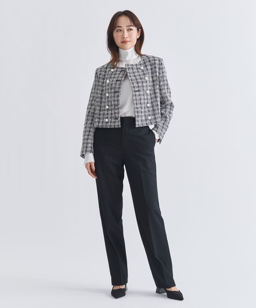 CINOH/チノ】BLACK FORMAL STRAIGHT LEG TROUSERS/ブラックフォーマル