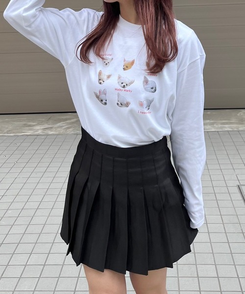 merrylatte（メリーラテ）の「チワワいっぱいデザインロンT／長袖Tシャツ（Tシャツ/カットソー・レディース・ホワイト・MEDIUM/SMALL/LARGE）」の5枚目の写真