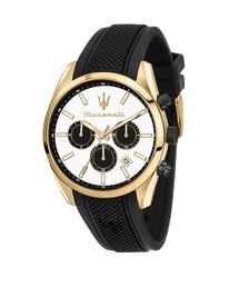 Maserati（マセラティ）の「「Maserati/マセラティ」アトラツィオーネ - 43ｍｍ マルチ ホワイト ダイヤル ブラック ラバーストラップ（アナログ腕時計）」