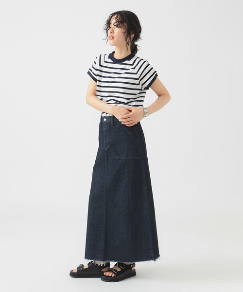 SOMETHING（サムシング）の「SOMETHING / ベイカースカート（S～M）（デニムスカート・レディース・インディゴブルー/ライトブルー・SMALL/MEDIUM）」の3枚目の写真