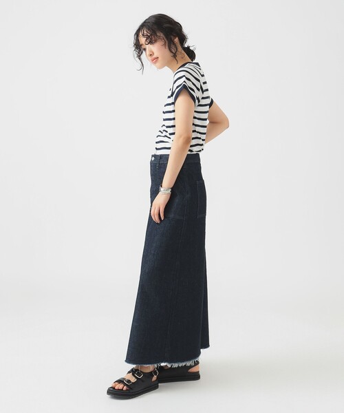 SOMETHING（サムシング）の「SOMETHING / ベイカースカート（S～M）（デニムスカート・レディース・インディゴブルー/ライトブルー・SMALL/MEDIUM）」の4枚目の写真