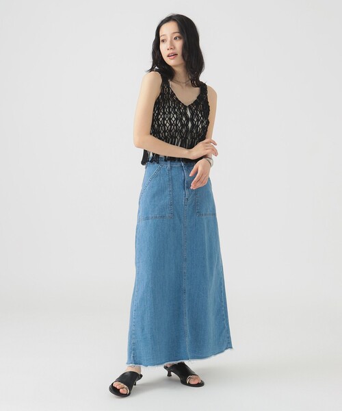 SOMETHING（サムシング）の「SOMETHING / ベイカースカート（S～M）（デニムスカート・レディース・インディゴブルー/ライトブルー・SMALL/MEDIUM）」の11枚目の写真