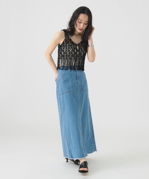 SOMETHING（サムシング）の「SOMETHING / ベイカースカート（S～M）（デニムスカート・レディース・インディゴブルー/ライトブルー・SMALL/MEDIUM）」の12枚目の写真
