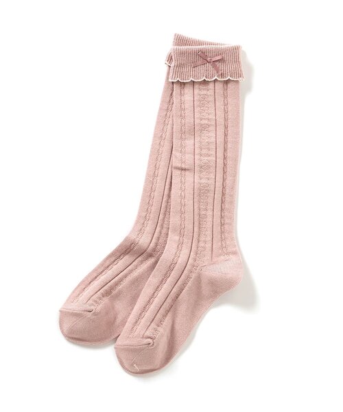 apres les cours（アプレレクール）の「フリルハイソックス（ソックス/靴下・キッズ・ブラック/アイボリー/グレー/ピンク・12/15 /18/21）」の4枚目の写真