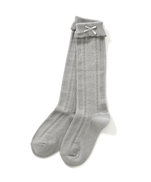 apres les cours（アプレレクール）の「フリルハイソックス（ソックス/靴下・キッズ・ブラック/アイボリー/グレー/ピンク・12/15 /18/21）」の11枚目の写真