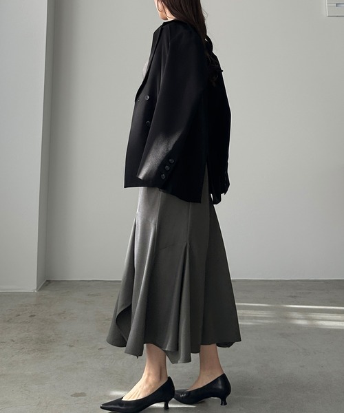 Louere（ルエレ）の「イレヘム深スリットマーメイドキャミワンピース[高身長サイズMT/低身長サイズS有り]（ワンピース・レディース・チャコール/ブラウン/ブラック/アイボリー/グレイッシュベージュ・MT/SMALL/MEDIUM/LARGE/X-LARGE）」の17枚目の写真