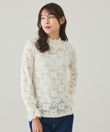 レースハイネックトップス レースハイネック」に該当するTシャツ