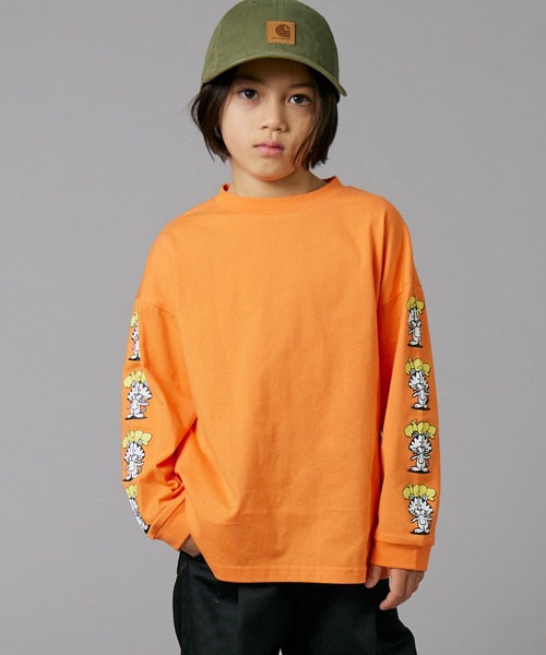 PAIRMANON STREET（ペアマノンストリート）の「【PAIRMANON STREET】袖 オリジナル プリント 長袖 Tシャツ トップス（Tシャツ/カットソー・キッズ・ホワイト/ホワイト系その他/ホワイト系その他3/グリーン/ブラック/ブラック系その他2/ホワイト系その他2/ブラック系その他/ブラック系その他3/オレンジ/ベージュ・100/110/120/130/140/150/160/90）」の11枚目の写真