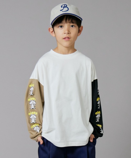 PAIRMANON STREET（ペアマノンストリート）の「【PAIRMANON STREET】袖 オリジナル プリント 長袖 Tシャツ トップス（Tシャツ/カットソー・キッズ・ホワイト/ホワイト系その他/ホワイト系その他3/グリーン/ブラック/ブラック系その他2/ホワイト系その他2/ブラック系その他/ブラック系その他3/オレンジ/ベージュ・100/110/120/130/140/150/160/90）」の3枚目の写真