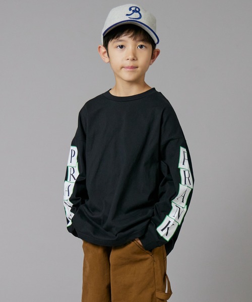 PAIRMANON STREET（ペアマノンストリート）の「【PAIRMANON STREET】袖 オリジナル プリント 長袖 Tシャツ トップス（Tシャツ/カットソー・キッズ・ホワイト/ホワイト系その他/ホワイト系その他3/グリーン/ブラック/ブラック系その他2/ホワイト系その他2/ブラック系その他/ブラック系その他3/オレンジ/ベージュ・100/110/120/130/140/150/160/90）」の7枚目の写真