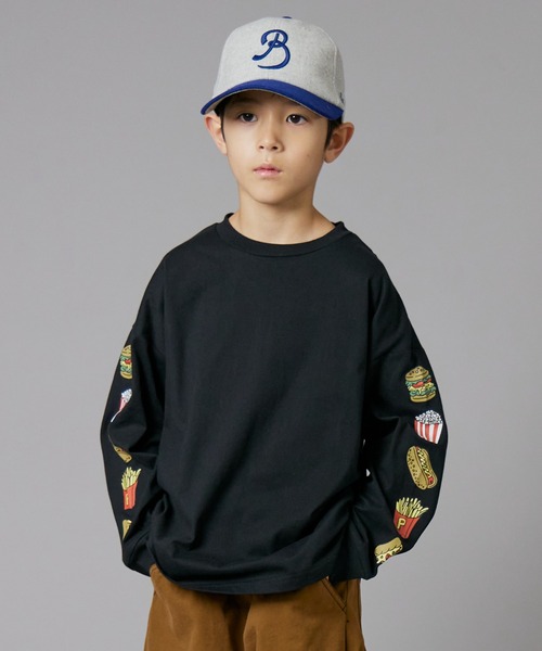 PAIRMANON STREET（ペアマノンストリート）の「【PAIRMANON STREET】袖 オリジナル プリント 長袖 Tシャツ トップス（Tシャツ/カットソー・キッズ・ホワイト/ホワイト系その他/ホワイト系その他3/グリーン/ブラック/ブラック系その他2/ホワイト系その他2/ブラック系その他/ブラック系その他3/オレンジ/ベージュ・100/110/120/130/140/150/160/90）」の5枚目の写真