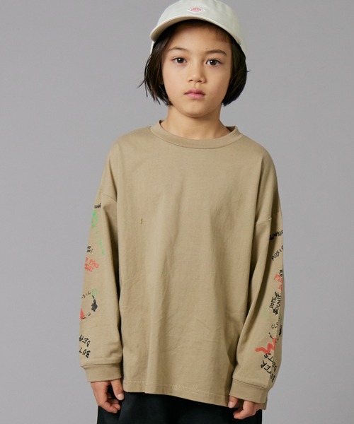 PAIRMANON STREET（ペアマノンストリート）の「【PAIRMANON STREET】袖 オリジナル プリント 長袖 Tシャツ トップス（Tシャツ/カットソー・キッズ・ホワイト/ホワイト系その他/ホワイト系その他3/グリーン/ブラック/ブラック系その他2/ホワイト系その他2/ブラック系その他/ブラック系その他3/オレンジ/ベージュ・100/110/120/130/140/150/160/90）」の22枚目の写真