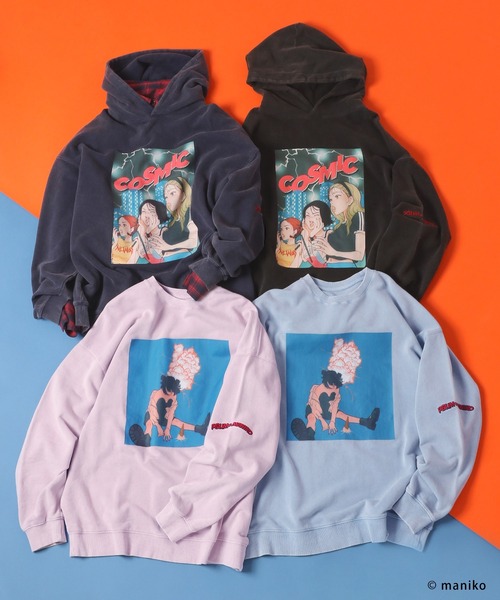 トレーナー スウェット 「PBLIM×manikoコラボ」グラフィックスウェット レディース メンズ セール】【PBLIM×manikoコラボ】グラフィックスウェット