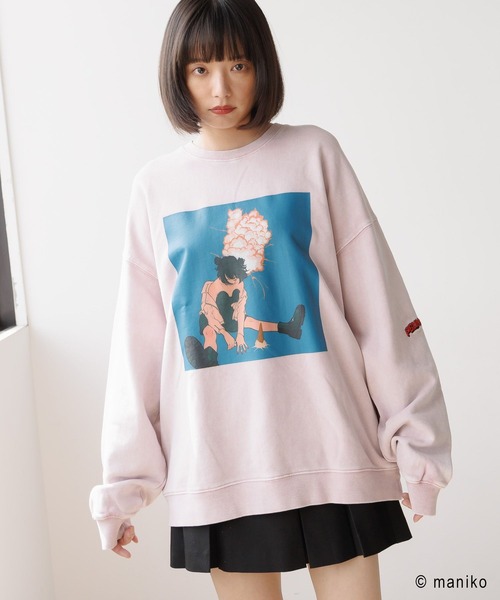 トレーナー スウェット 「PBLIM×manikoコラボ」グラフィックスウェット レディース メンズ セール】【PBLIM×manikoコラボ】グラフィックスウェット