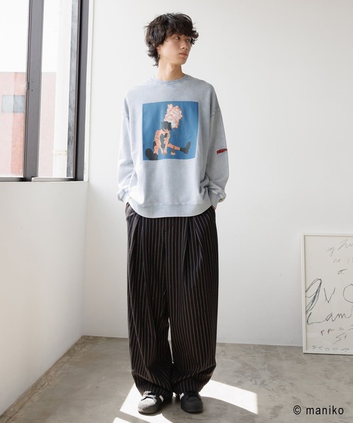 トレーナー スウェット 「PBLIM×manikoコラボ」グラフィックスウェット レディース メンズ セール】【PBLIM×manikoコラボ】グラフィックスウェット