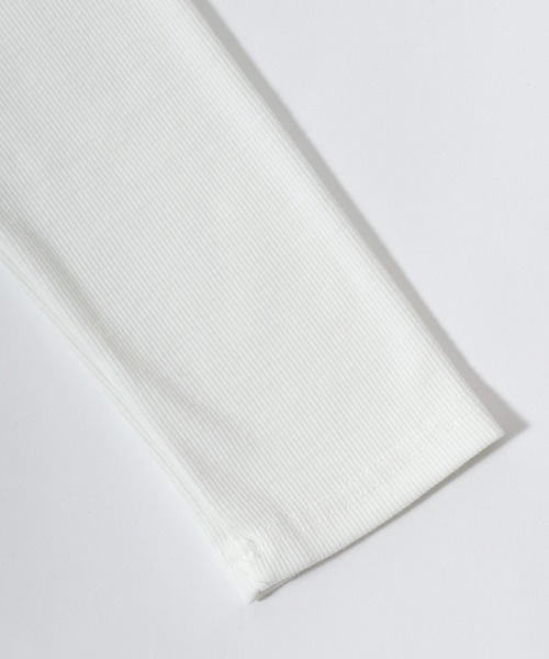 Salong hameu(サロン ハミュー)の「ハートロゴラインストーン リブニット長袖Tシャツ/ロンT/プルオーバートップス(Tシャツ/カットソー・レディース・ブラック/オフホワイト・M/L)」の11枚目の写真
