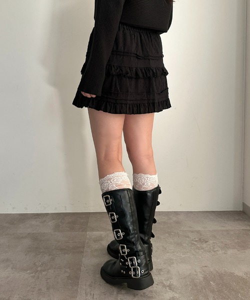 apres jour mignon（アプレジュールミニョン）の「コットンレースミニティアードスカート【ZOZOTOWN限定アイテム】（スカート・レディース・オフホワイト/ブラック・フリー/X-LARGE）」の11枚目の写真