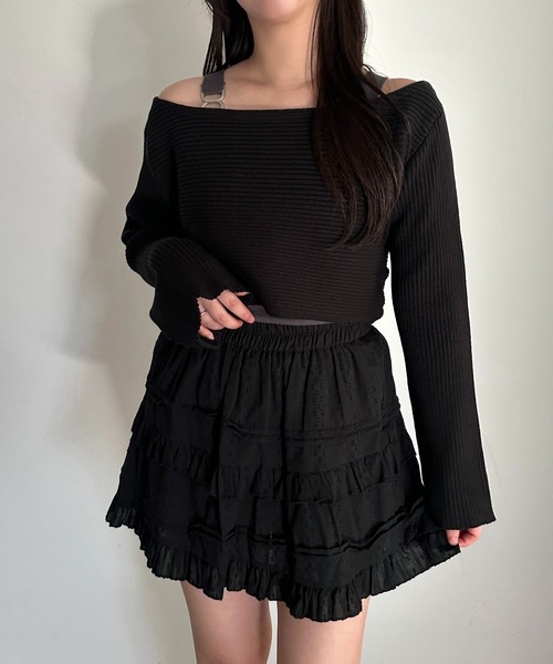 apres jour mignon（アプレジュールミニョン）の「コットンレースミニティアードスカート【ZOZOTOWN限定アイテム】（スカート・レディース・オフホワイト/ブラック・フリー/X-LARGE）」の12枚目の写真