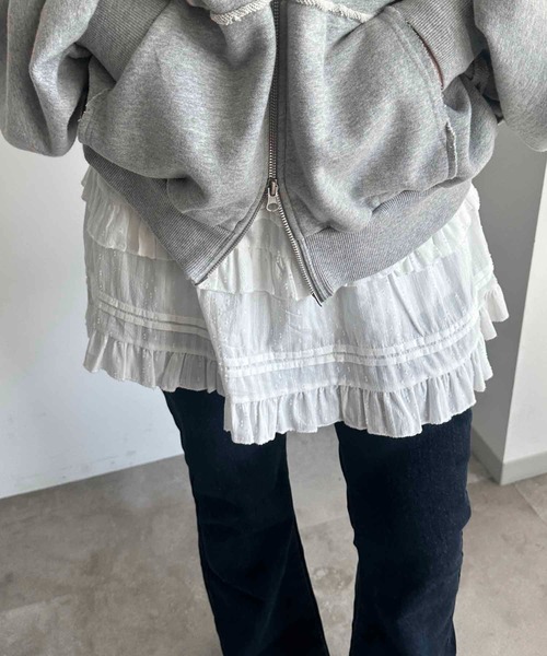 apres jour mignon（アプレジュールミニョン）の「コットンレースミニティアードスカート【ZOZOTOWN限定アイテム】（スカート・レディース・オフホワイト/ブラック・フリー/X-LARGE）」の22枚目の写真