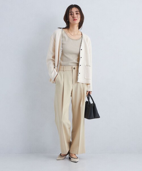 green label relaxing（グリーンレーベルリラクシング）の「チュール トリミング タンクトップ（Tシャツ/カットソー・レディース・オフホワイト/ブラック/ナチュラル・FREE）」の7枚目の写真