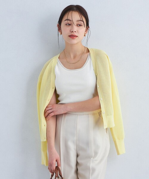 green label relaxing（グリーンレーベルリラクシング）の「チュール トリミング タンクトップ（Tシャツ/カットソー・レディース・オフホワイト/ブラック/ナチュラル・FREE）」の11枚目の写真