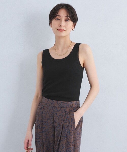 green label relaxing（グリーンレーベルリラクシング）の「チュール トリミング タンクトップ（Tシャツ/カットソー・レディース・オフホワイト/ブラック/ナチュラル・FREE）」の12枚目の写真