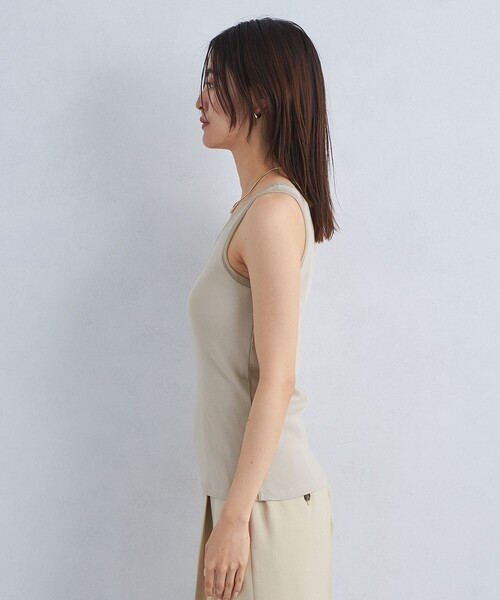 green label relaxing（グリーンレーベルリラクシング）の「チュール トリミング タンクトップ（Tシャツ/カットソー・レディース・オフホワイト/ブラック/ナチュラル・FREE）」の14枚目の写真
