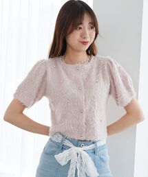 MAJESTIC LEGON | ふわふわビジュートップス(Tシャツ/カットソー)