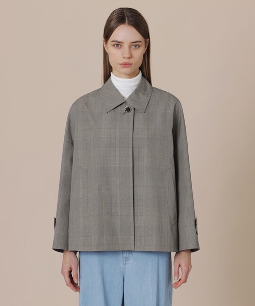 MACKINTOSH LONDON(マッキントッシュ ロンドン)の「【ROSLEY/ロズリー】コットングレンチェックステンカラーショートコート(トレンチコート・レディース・グレー系その他・38)」の8枚目の写真