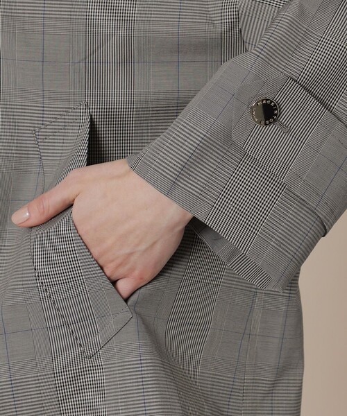 MACKINTOSH LONDON(マッキントッシュ ロンドン)の「【ROSLEY/ロズリー】コットングレンチェックステンカラーショートコート(トレンチコート・レディース・グレー系その他・38)」の5枚目の写真