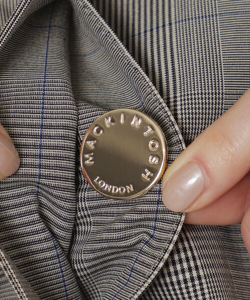 MACKINTOSH LONDON(マッキントッシュ ロンドン)の「【ROSLEY/ロズリー】コットングレンチェックステンカラーショートコート(トレンチコート・レディース・グレー系その他・38)」の4枚目の写真