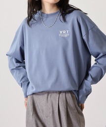 ワイドシルエット ワンポイント刺繍ロングスリーブTシャツ