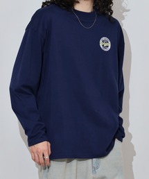 ワイドシルエット ワンポイント刺繍ロングスリーブTシャツ