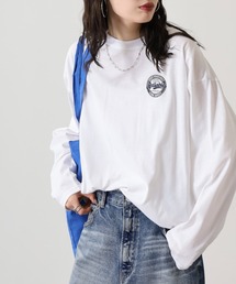 ワイドシルエット ワンポイント刺繍ロングスリーブTシャツ