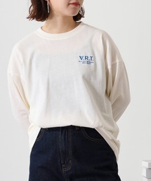 ワイドシルエット ワンポイント刺繍ロングスリーブTシャツ