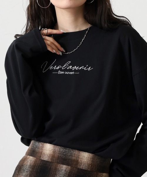 FUNALIVE(ファンアライブ)の「ワイドシルエット ワンポイント刺繍ロングスリーブTシャツ(Tシャツ/カットソー・メンズ・ネイビー/ブラック/オフホワイト/ミント/ホワイト系その他/ブルー系その他/ホワイト/グレイッシュベージュ/ブラック系その他2/スミクロ/ダークグリーン系/ブルー系その他2・L/M/LL)」の7枚目の写真