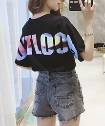 バックプリント半袖カットソー カットソー
