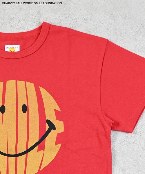 SMILEY FACE（スマイリーフェイス）の「【HARVEY BALL】別注 SMILEY FACE Tee（Tシャツ/カットソー・キッズ・レッド/チャコール/ブラック/オフホワイト・80/90/95/100/110/120/130/140/150）」の18枚目の写真