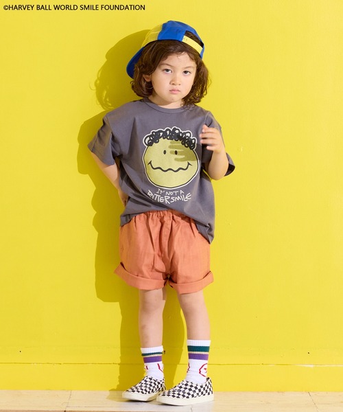 SMILEY FACE（スマイリーフェイス）の「【HARVEY BALL】別注 SMILEY FACE Tee（Tシャツ/カットソー・キッズ・レッド/チャコール/ブラック/オフホワイト・80/90/95/100/110/120/130/140/150）」の14枚目の写真